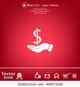 Dollar with hand icon