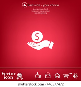 Dollar with hand icon