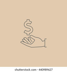 Dollar in hand icon