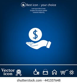 Dollar with hand icon