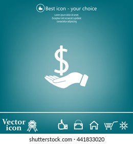 Dollar with hand icon
