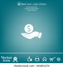 Dollar with hand icon
