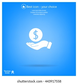 Dollar with hand icon