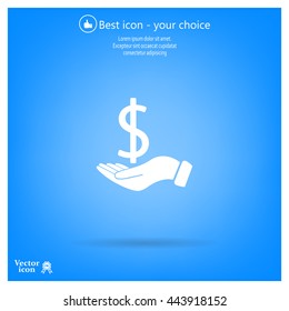 Dollar with hand icon