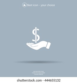 Dollar with hand icon