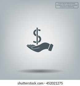 Dollar with hand icon