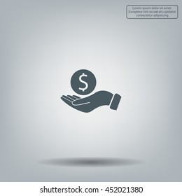Dollar with hand icon