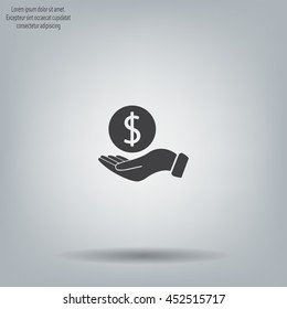 Dollar with hand icon