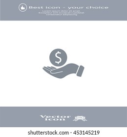Dollar with hand icon