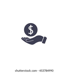 Dollar with hand icon