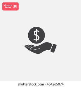Dollar with hand icon