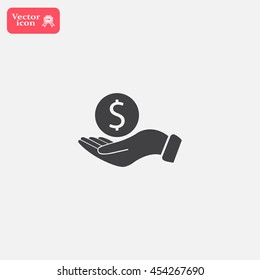 Dollar with hand icon