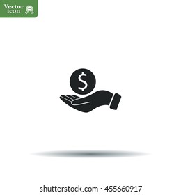 Dollar with hand icon
