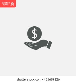 Dollar with hand icon