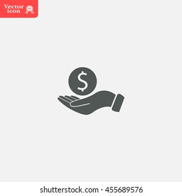 Dollar with hand icon