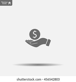 Dollar with hand icon