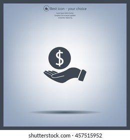 Dollar with hand icon