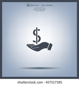 Dollar with hand icon