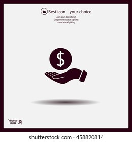 Dollar with hand icon
