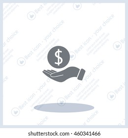 Dollar with hand icon
