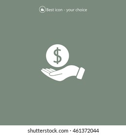 Dollar with hand icon