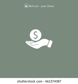 Dollar with hand icon