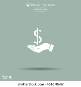 Dollar with hand icon