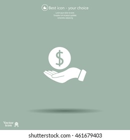 Dollar with hand icon