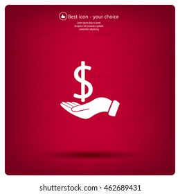 Dollar with hand icon