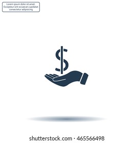 Dollar with hand icon