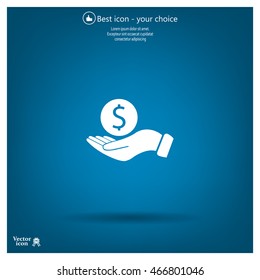 Dollar with hand icon