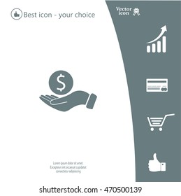 Dollar with hand icon
