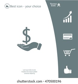 Dollar with hand icon
