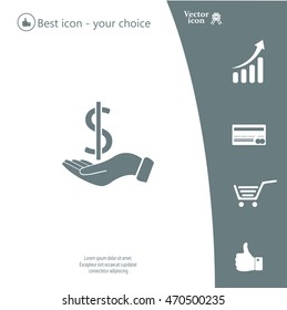 Dollar with hand icon