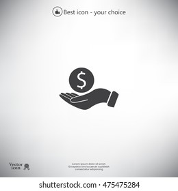 Dollar with hand icon