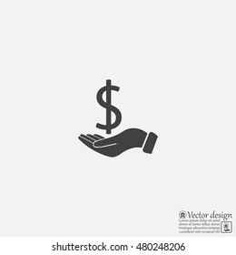 Dollar with hand icon