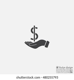 Dollar with hand icon