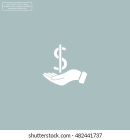 Dollar with hand icon