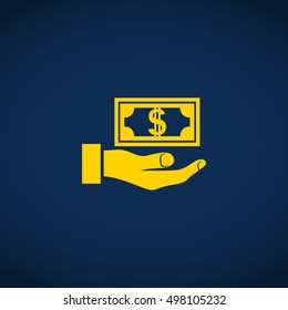 dollar in hand  icon 