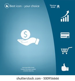 Dollar with hand icon