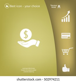 Dollar with hand icon