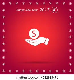 Dollar with hand icon