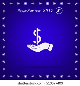 Dollar with hand icon