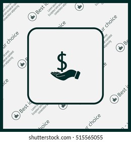 Dollar with hand icon