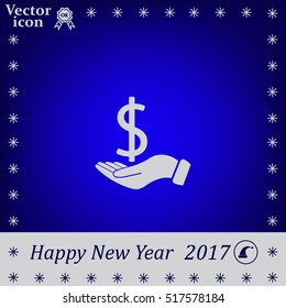 Dollar with hand icon