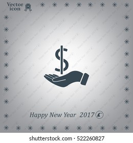 Dollar with hand icon