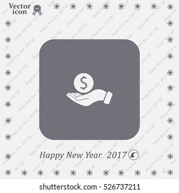 Dollar with hand icon