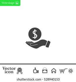 Dollar with hand icon