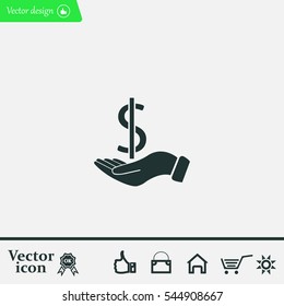 Dollar with hand icon