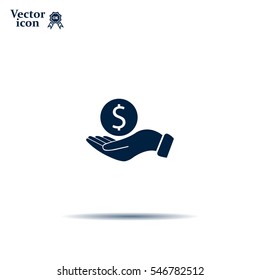 Dollar with hand icon